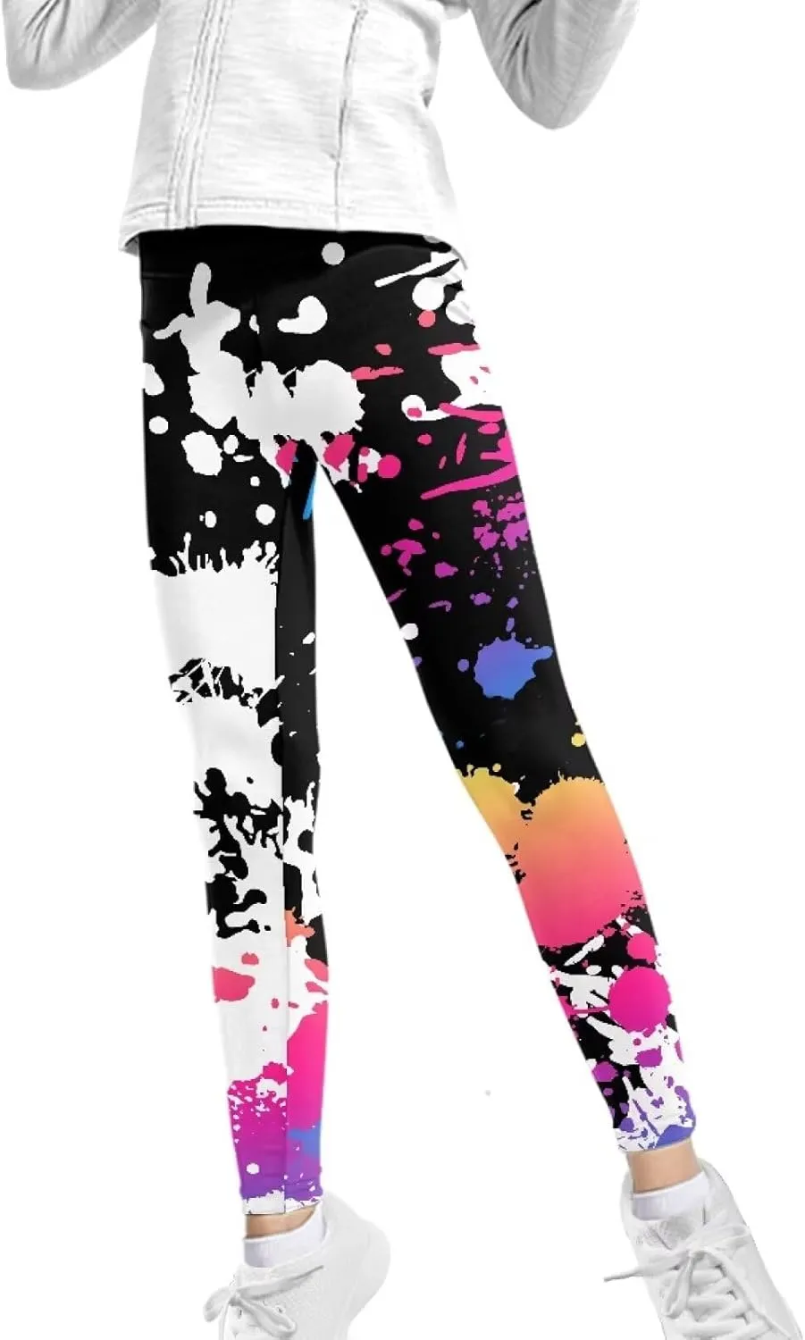 Girls' High Waisted Leggings Full Length Workout Yoga Pants Sports for Kids 4-13 Years