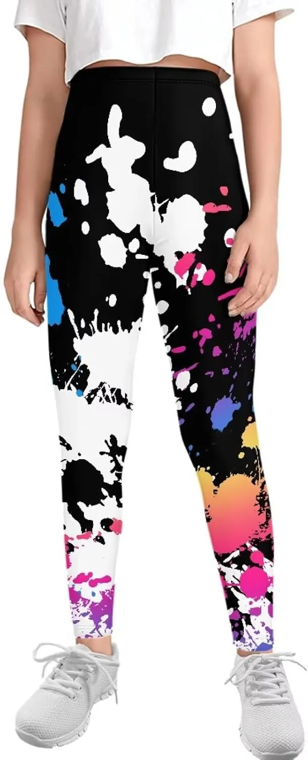 Girls' High Waisted Leggings Full Length Workout Yoga Pants Sports for Kids 4-13 Years