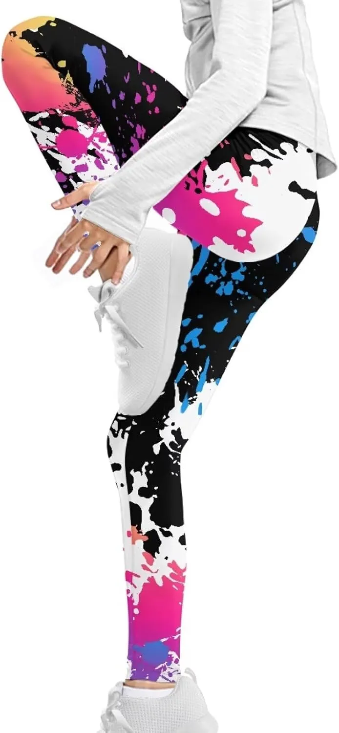 Girls' High Waisted Leggings Full Length Workout Yoga Pants Sports for Kids 4-13 Years