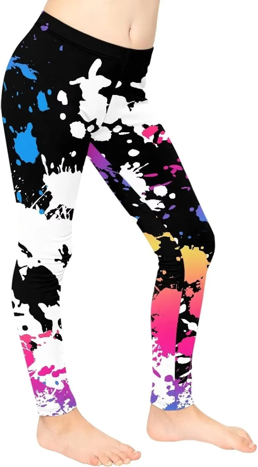 Girls' High Waisted Leggings Full Length Workout Yoga Pants Sports for Kids 4-13 Years