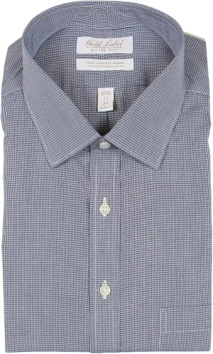 Gold Label Men's Slim Fit Spread Collar Long Sleeve Dress Shirt with Pocket Non-Iron Wrinkle Free