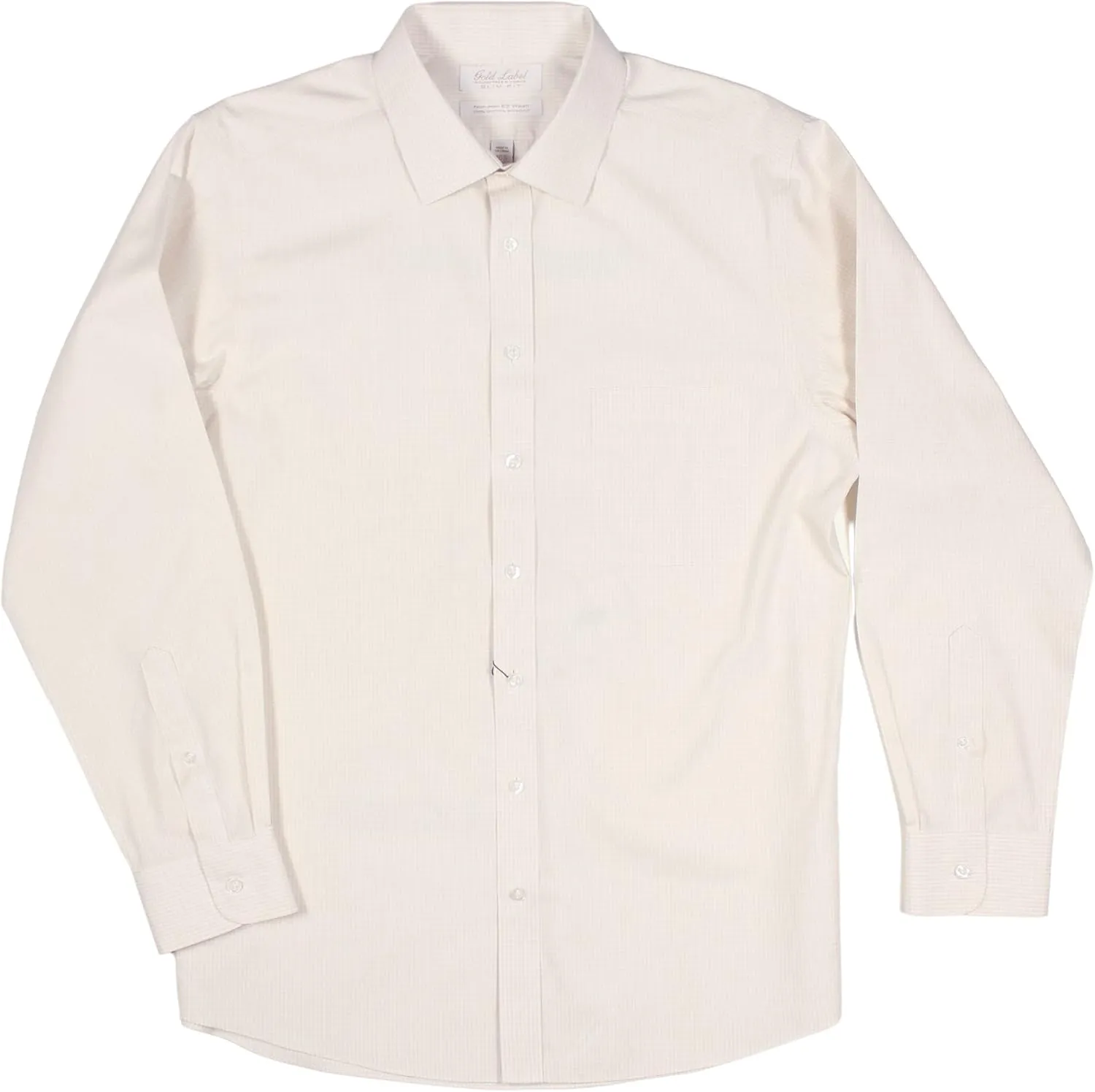 Gold Label Men's Slim Fit Spread Collar Long Sleeve Dress Shirt with Pocket Non-Iron Wrinkle Free