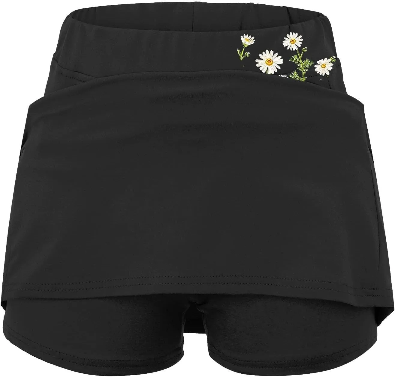 Golf Skirts for Women with Pockets High Waisted Workout Tennis Skorts with Shorts 2 in 1 Midi Skort Skirt Tummy Control