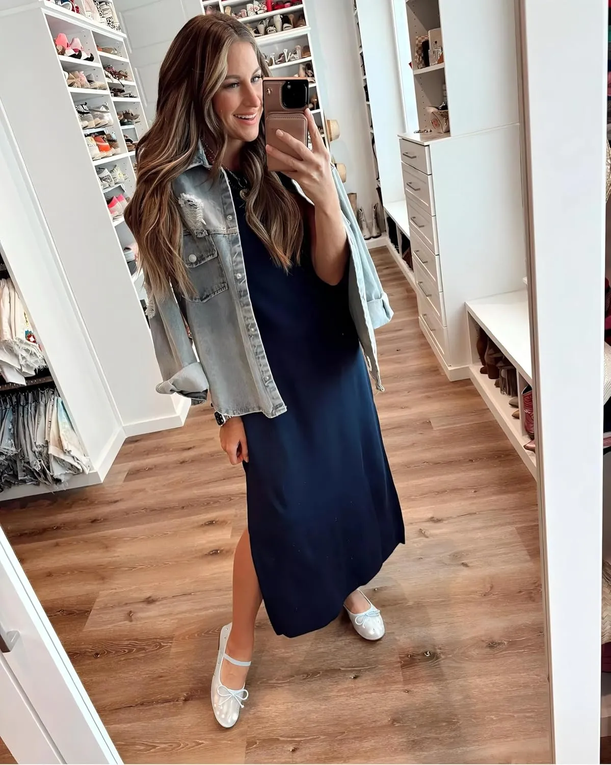 GRECERELLE 2025 Women Summer Round Neck Casual Loose Split Wrinkle-Free Long Maxi Vacation Dress with Pockets (XS-3XL)