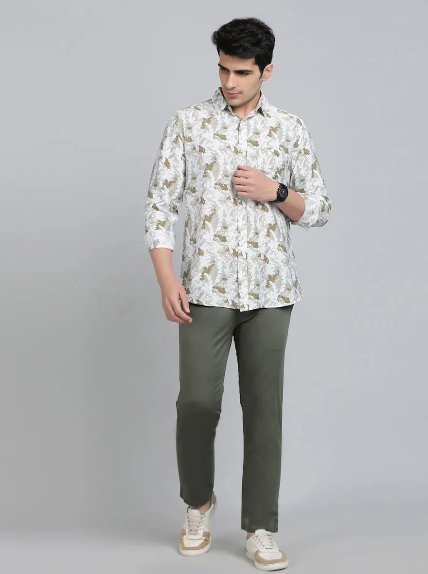 Green Solid Super Slim Fit Casual Trouser | Greenfibre