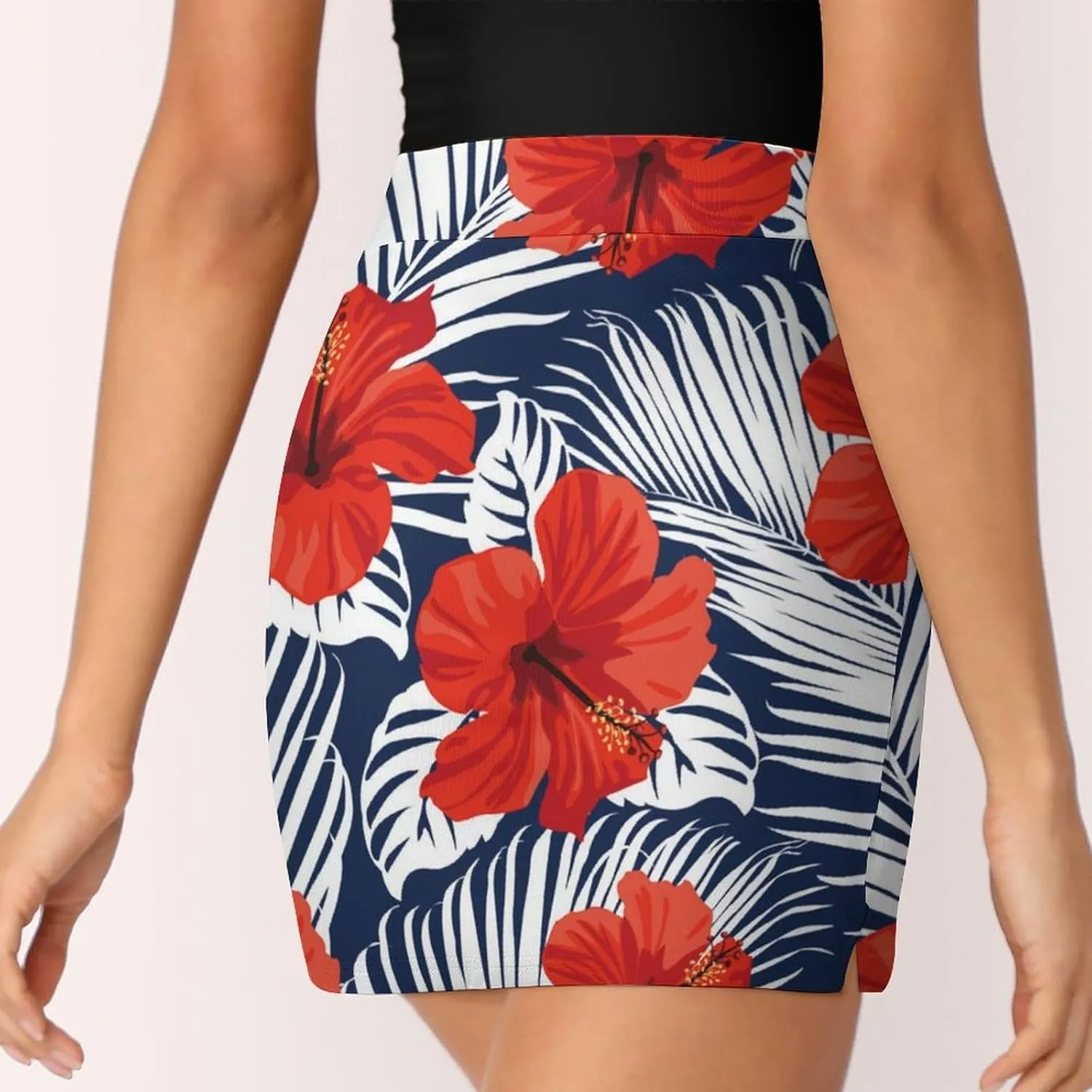 Hawaiian Hibiscus Flowers Women's Skort Athletic Skirt Golf Skorts A-line Skirts with Built-in Shorts Pockets