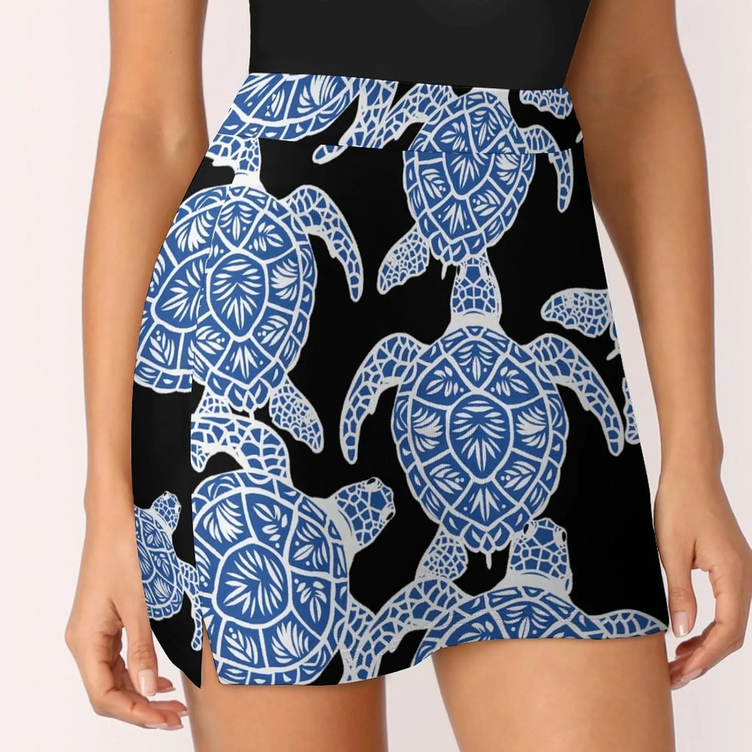 Hawaiian Sea Turtle Women's Skort Athletic Skirt Golf Skorts A-line Skirts with Built-in Shorts Pockets