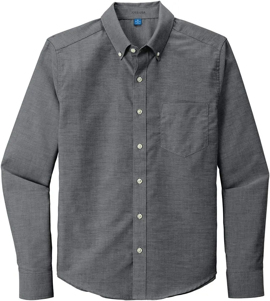 Joe's USA Men's Stain Resistant Untucked Fit Oxford Shirt in Sizes XS-4XL
