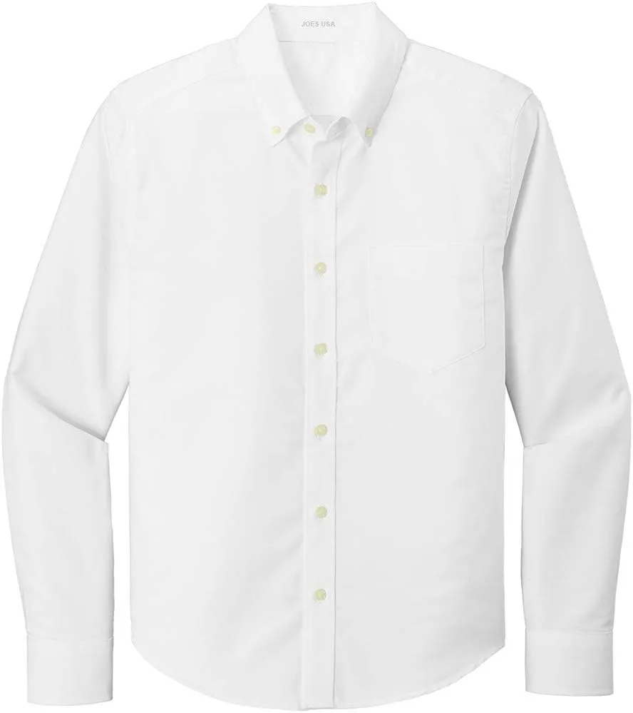 Joe's USA Men's Stain Resistant Untucked Fit Oxford Shirt in Sizes XS-4XL