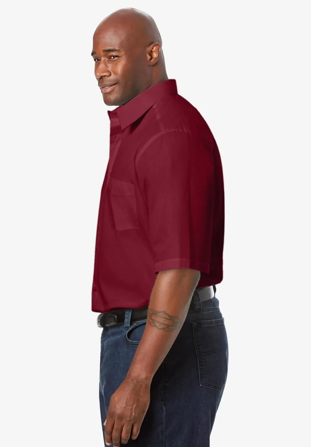 KingSize Men's Big & Tall Tall Wrinkle-Free Short-Sleeve Dress Shirt