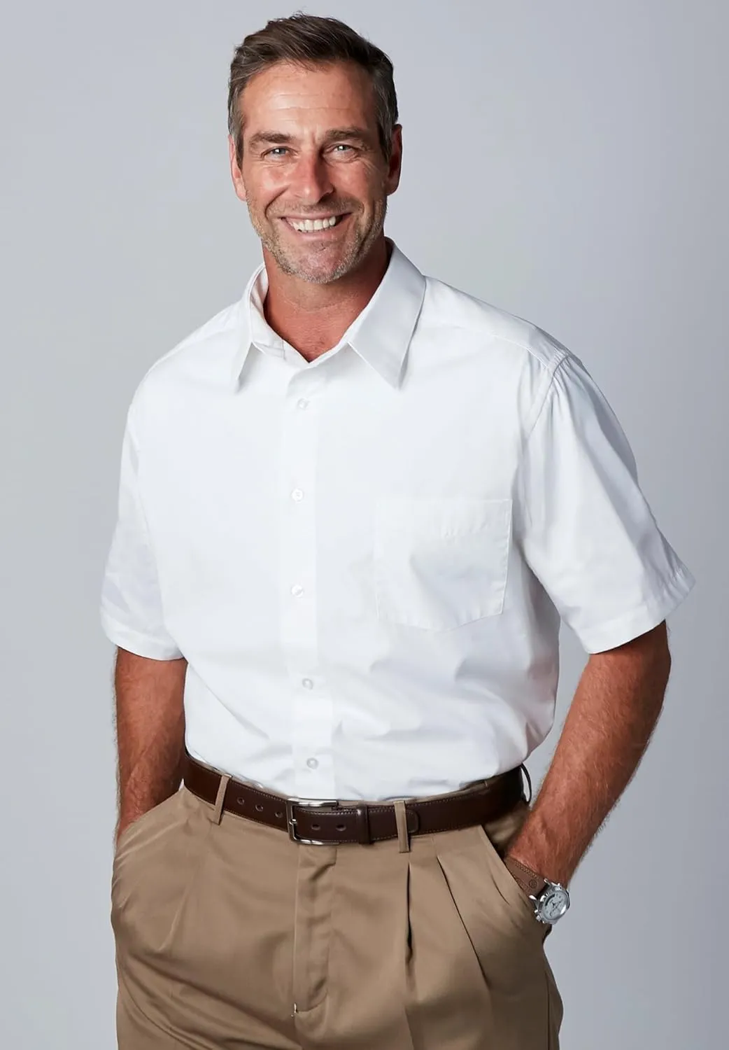 KingSize Men's Big & Tall Tall Wrinkle-Free Short-Sleeve Dress Shirt