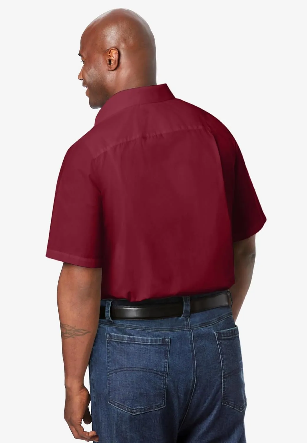 KingSize Men's Big & Tall Tall Wrinkle-Free Short-Sleeve Dress Shirt