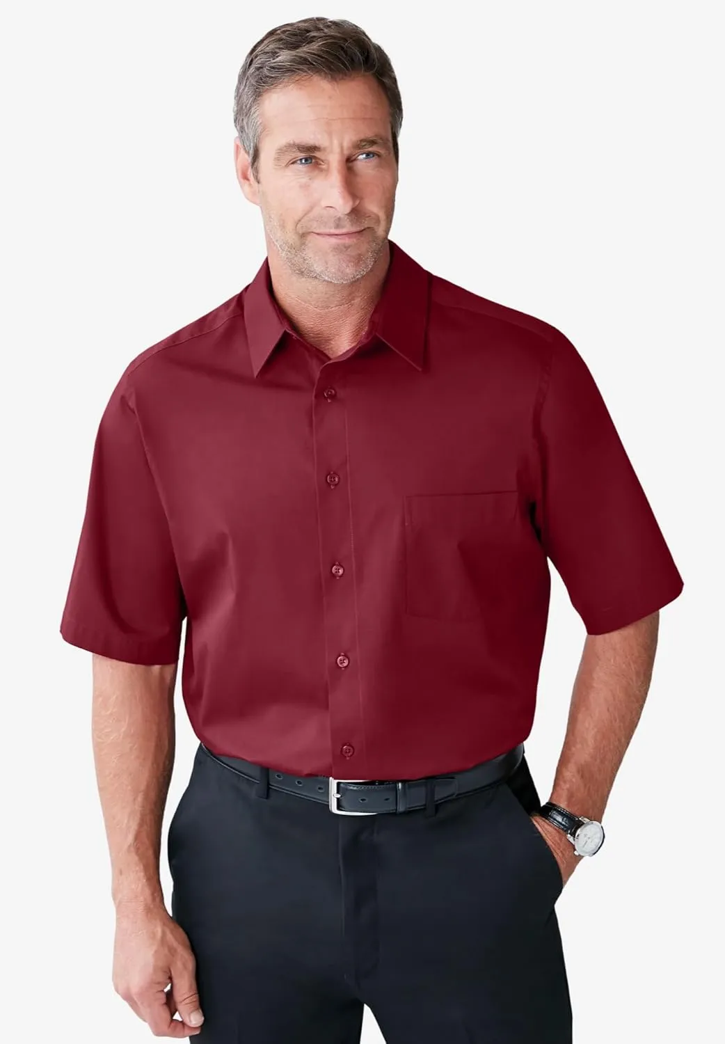 KingSize Men's Big & Tall Tall Wrinkle-Free Short-Sleeve Dress Shirt