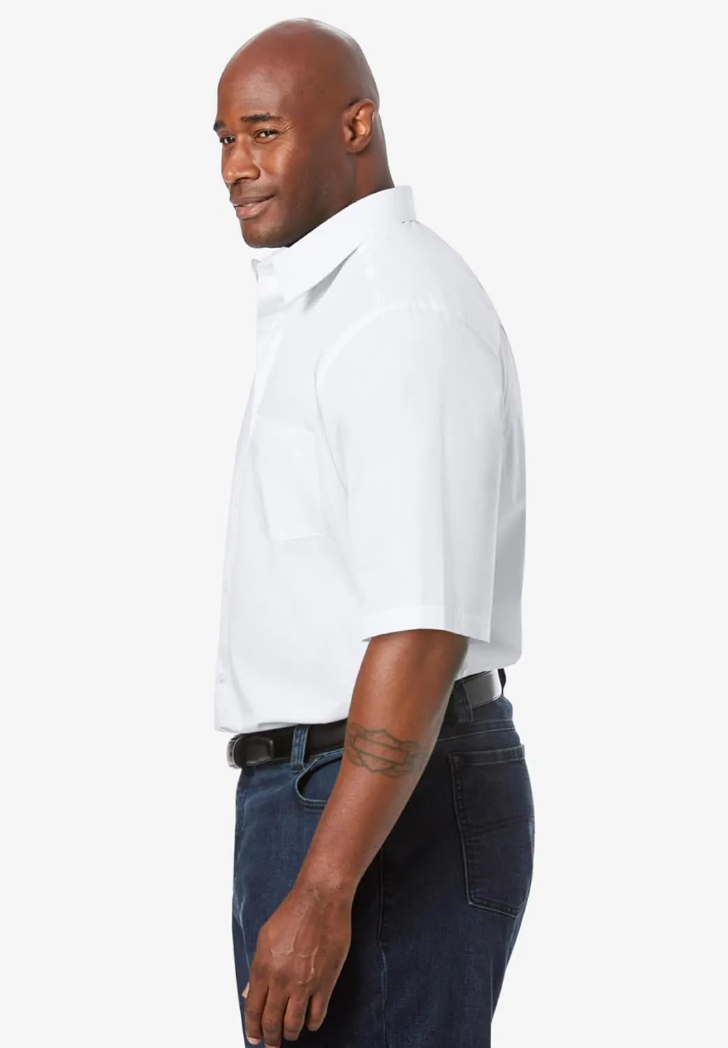 KingSize Men's Big & Tall Tall Wrinkle-Free Short-Sleeve Dress Shirt