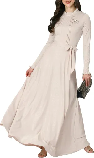 KOH KOH Womens Long Sleeve Elegant Pockets Fall Winter Evening Maxi Dress Gown