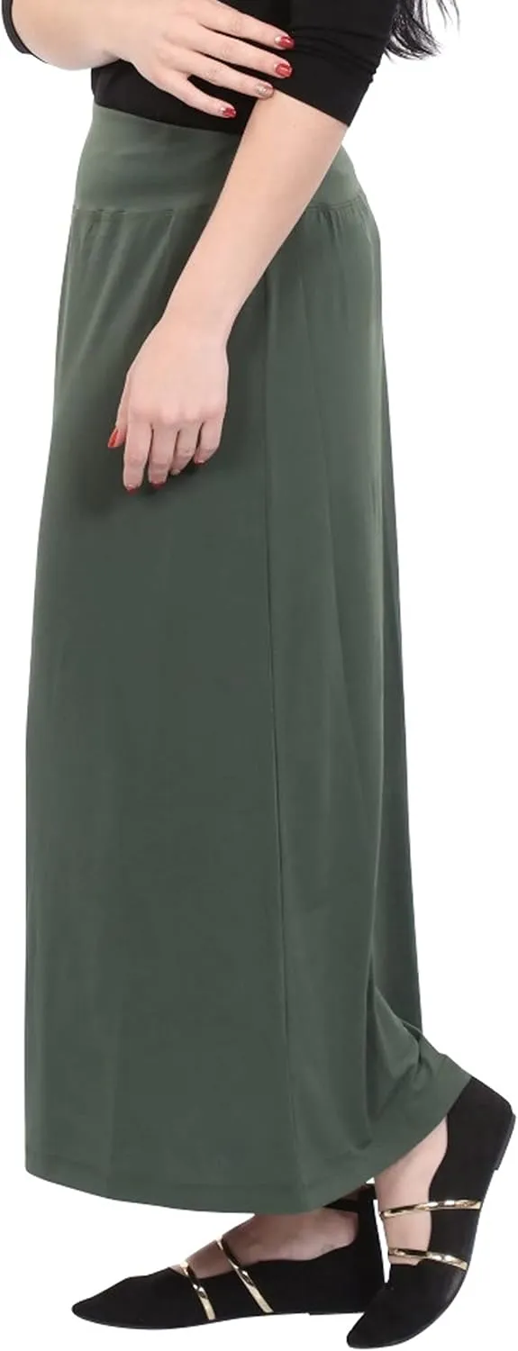 Kosher Casual Women's Maxi Skirt Wrinkle Free Silky and Dressy Fabric