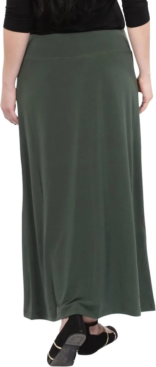 Kosher Casual Women's Maxi Skirt Wrinkle Free Silky and Dressy Fabric