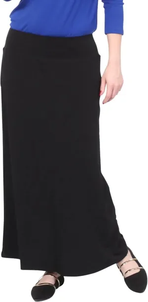 Kosher Casual Women's Maxi Skirt Wrinkle Free Silky and Dressy Fabric