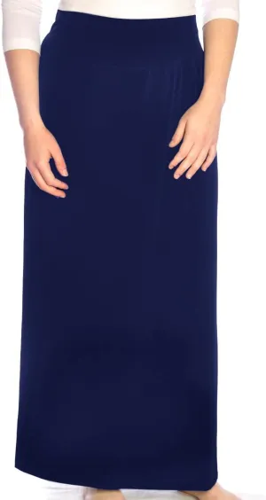 Kosher Casual Women's Maxi Skirt Wrinkle Free Silky and Dressy Fabric