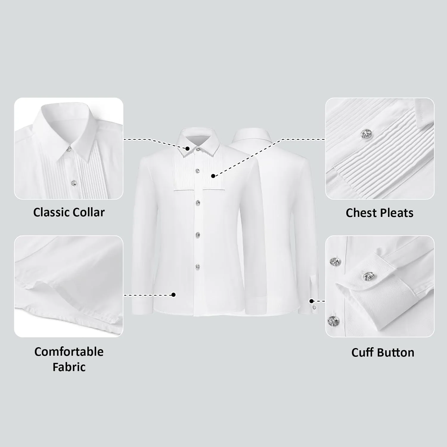 Lamgool Tuxedo Suits for Boys Kids Formal Outfit 4-Piece Set with Sequin Blazer Dress Shirt Black Pants Bow tie Prom Wedding