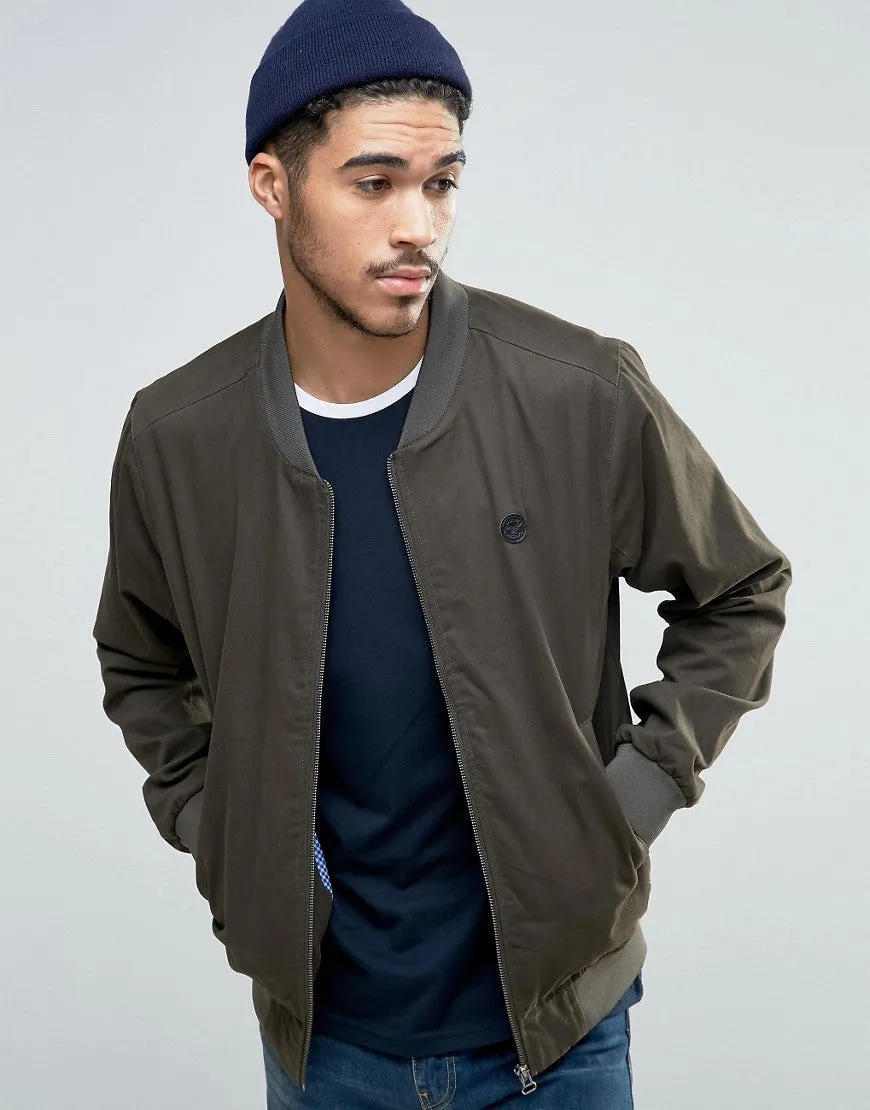 Le Breve Khaki Bomber Jacket