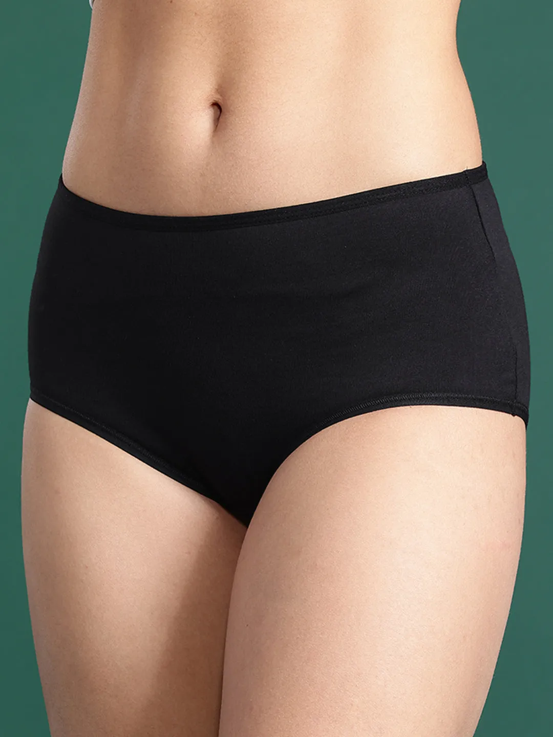 LEADING LADY Women’s Solid Pack of 2 High-Rise Hipster Briefs | PN3015-BK-SKN-2 |