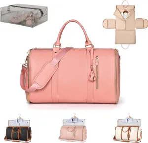 Luxemega Bag, 50L Capacity Luxemega Travel Bag, Luxemega Travel Bags for Women, Luhxe Travel Bag Garment Bag, Convertible Garment Duffel Bag (Pink)