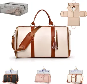 Luxemega Bag, 50L Capacity Luxemega Travel Bag, Luxemega Travel Bags for Women, Luhxe Travel Bag Garment Bag, Convertible Garment Duffel Bag (White)