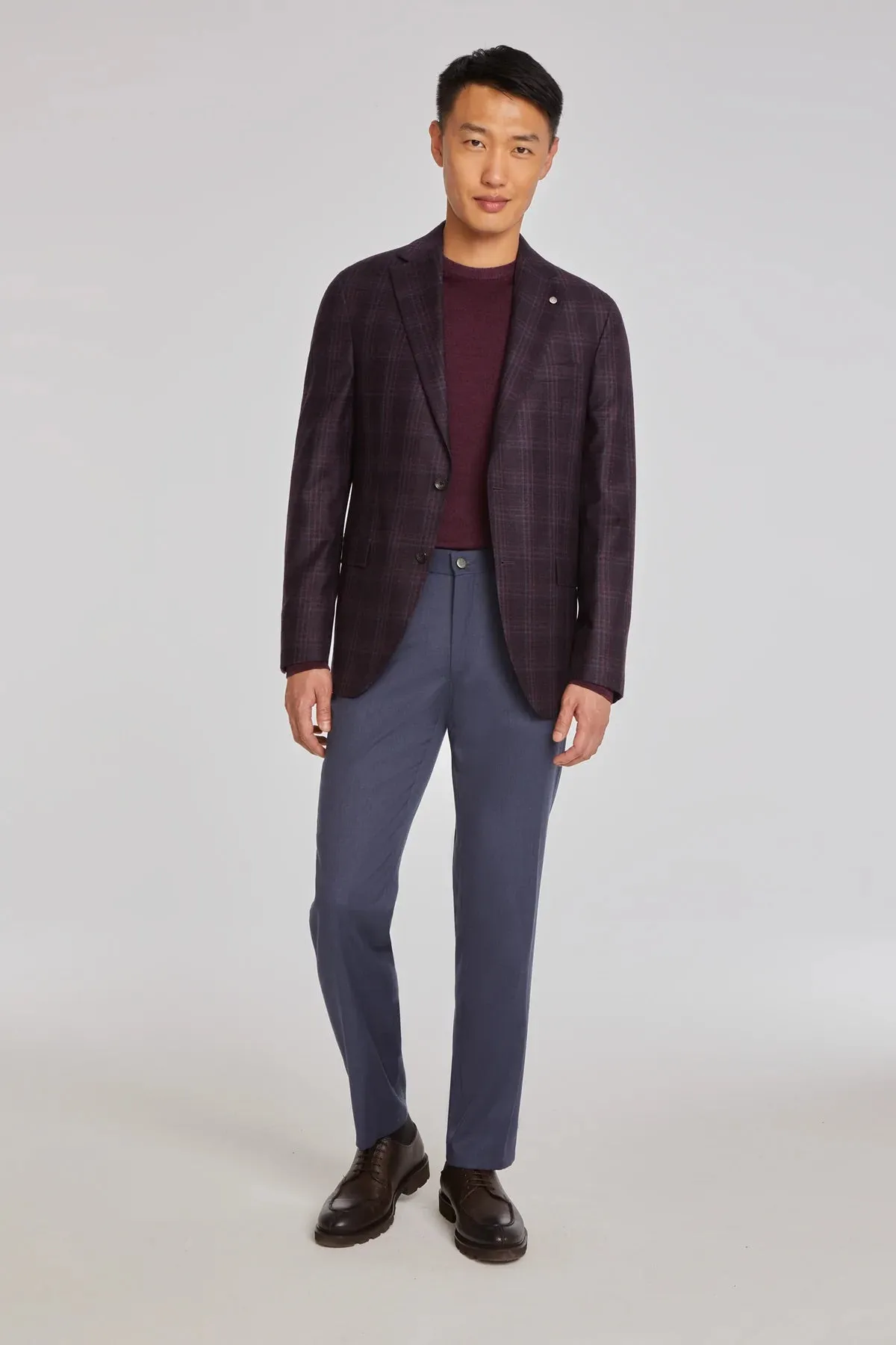 Maroon Check Midland Contemporary Fit Sport Jacket - Jack Victor
