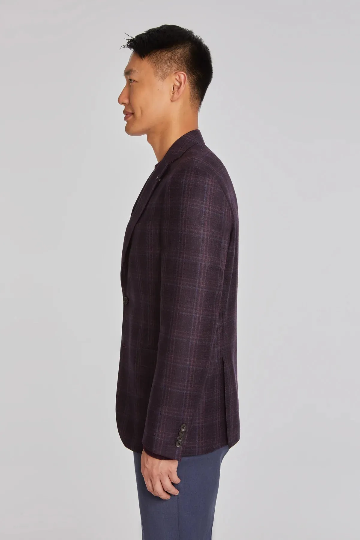 Maroon Check Midland Contemporary Fit Sport Jacket - Jack Victor