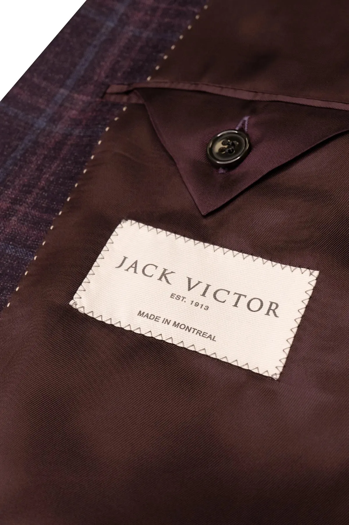 Maroon Check Midland Contemporary Fit Sport Jacket - Jack Victor