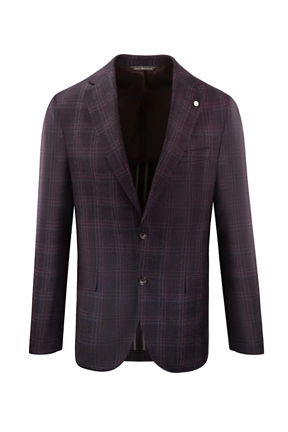 Maroon Check Midland Contemporary Fit Sport Jacket - Jack Victor