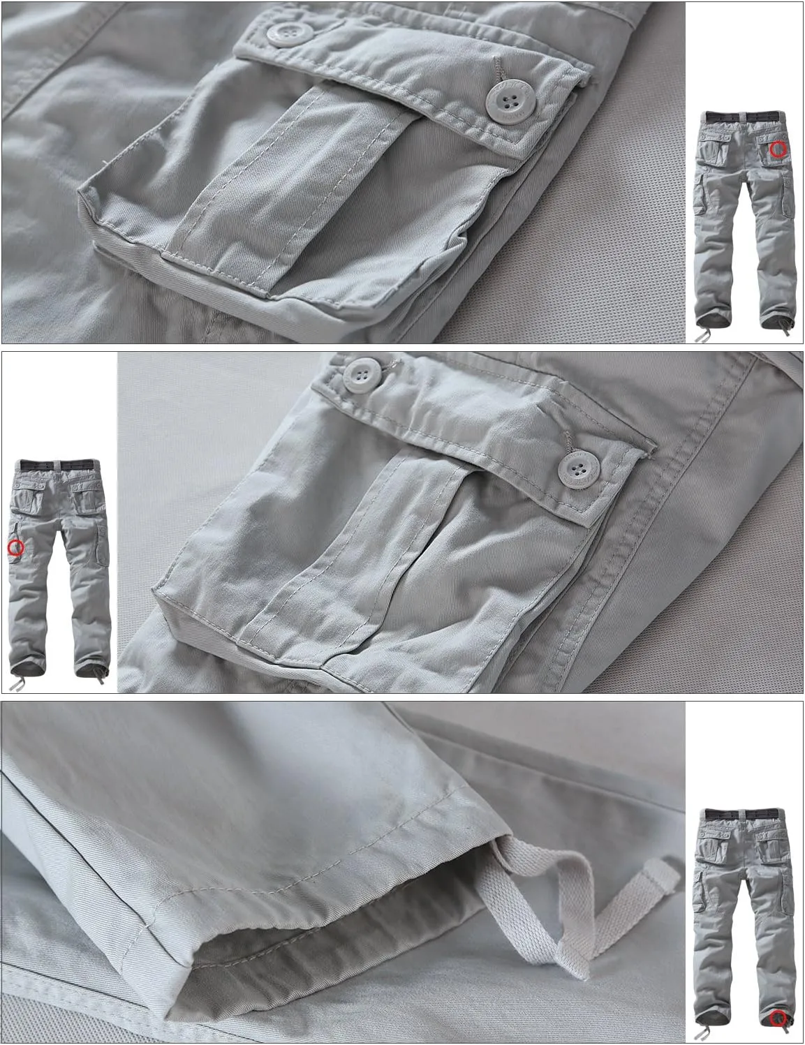 Match Men's Casual Wild Cargo Pants Outdoors Work Wear #6531