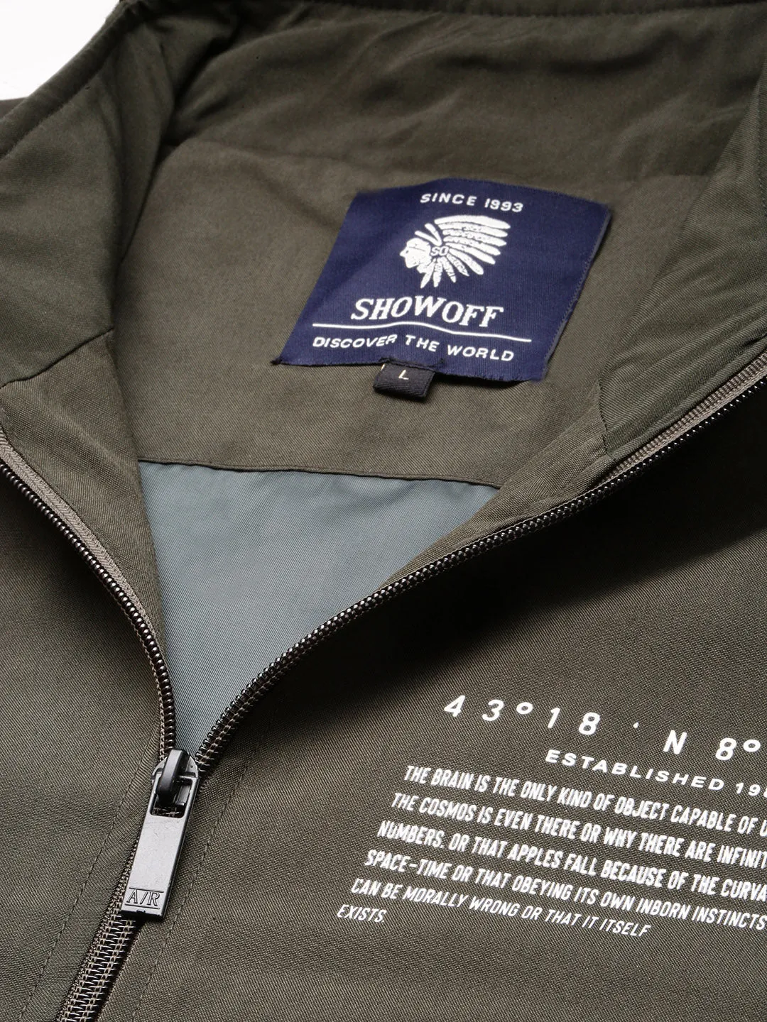 Men Mock Collar Solid Olive Classic Bomber Jacket