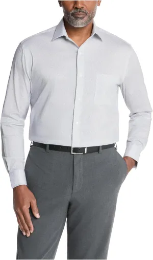 Men's Dress Shirt Regular Fit Ultra Wrinkle Free Flex Collar Stretch Print