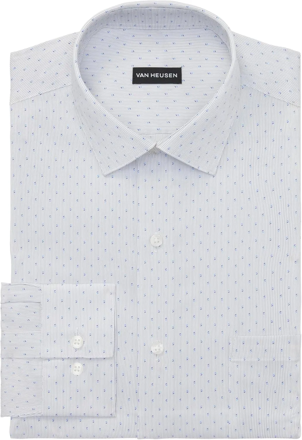Men's Dress Shirt Regular Fit Ultra Wrinkle Free Flex Collar Stretch Print
