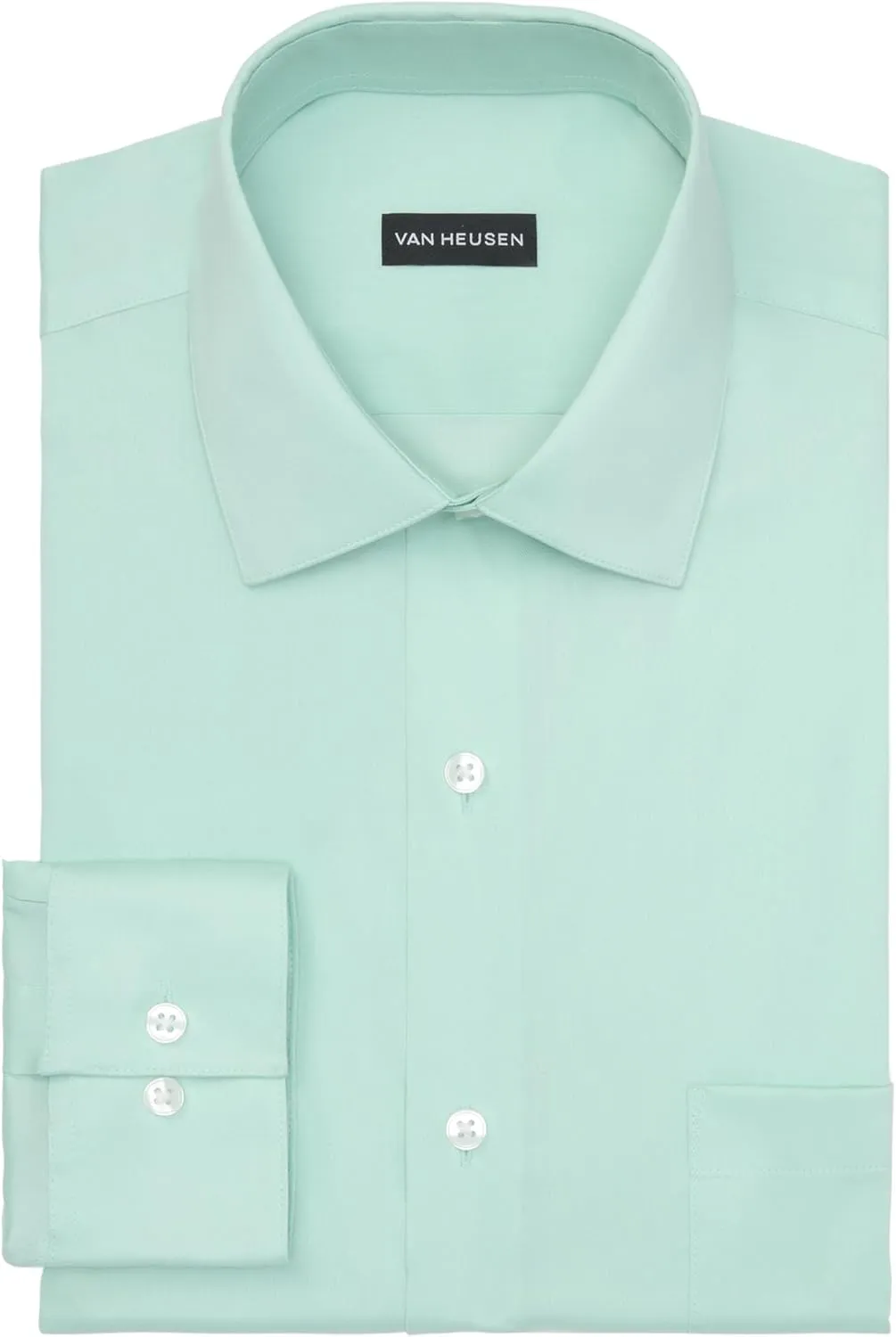 Men's Dress Shirt Regular Fit Ultra Wrinkle Free Flex Collar Stretch Solid