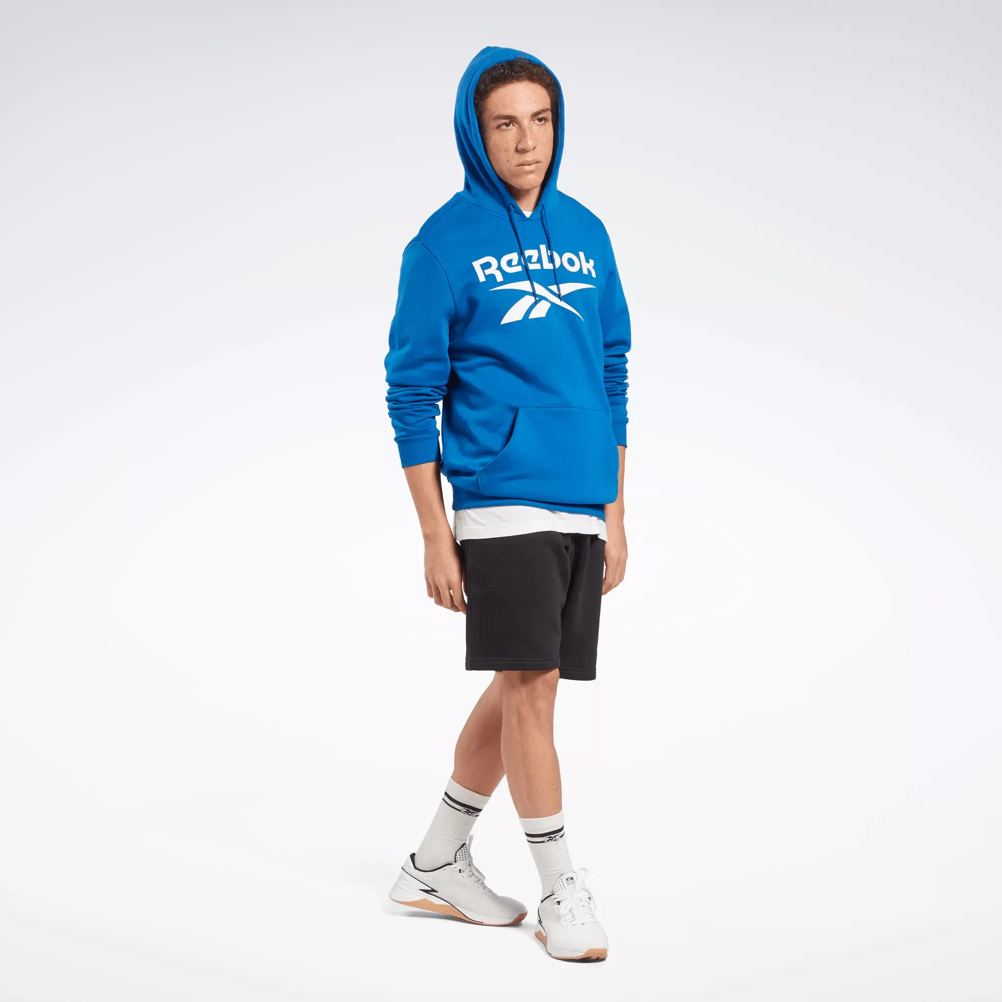 Men's Reebok Identity Fleece Stacked Logo Pullover Hoodie