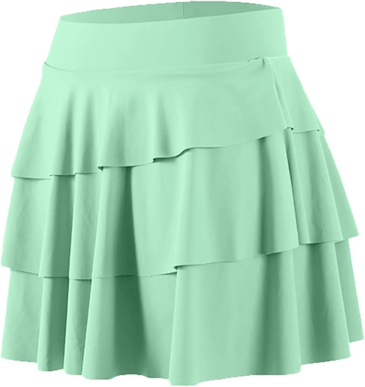 Midi Skirts for Women Summer Running Sports High Elastic Waist A-Line Pleated Yoga Tennis Skirts with Shorts Slim