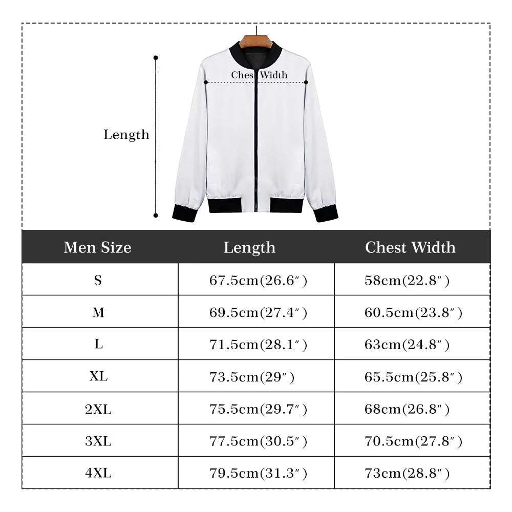 Minimal Black and White Ink Pattern Lightweight Bomber Jacket