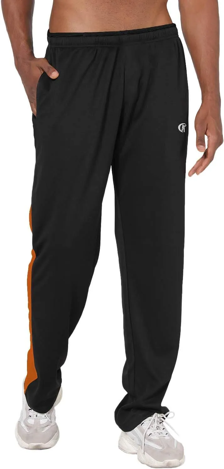 NEIKU Mens Lightweight Sweatpants with Pockets Open Bottom Mesh Athletic Pants for Running