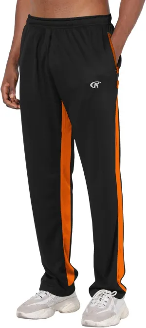 NEIKU Mens Lightweight Sweatpants with Pockets Open Bottom Mesh Athletic Pants for Running