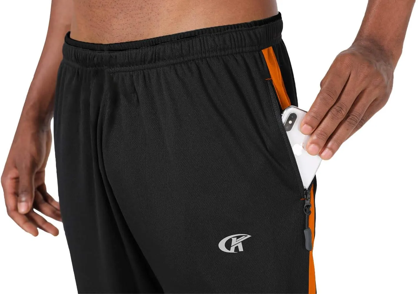 NEIKU Mens Lightweight Sweatpants with Pockets Open Bottom Mesh Athletic Pants for Running