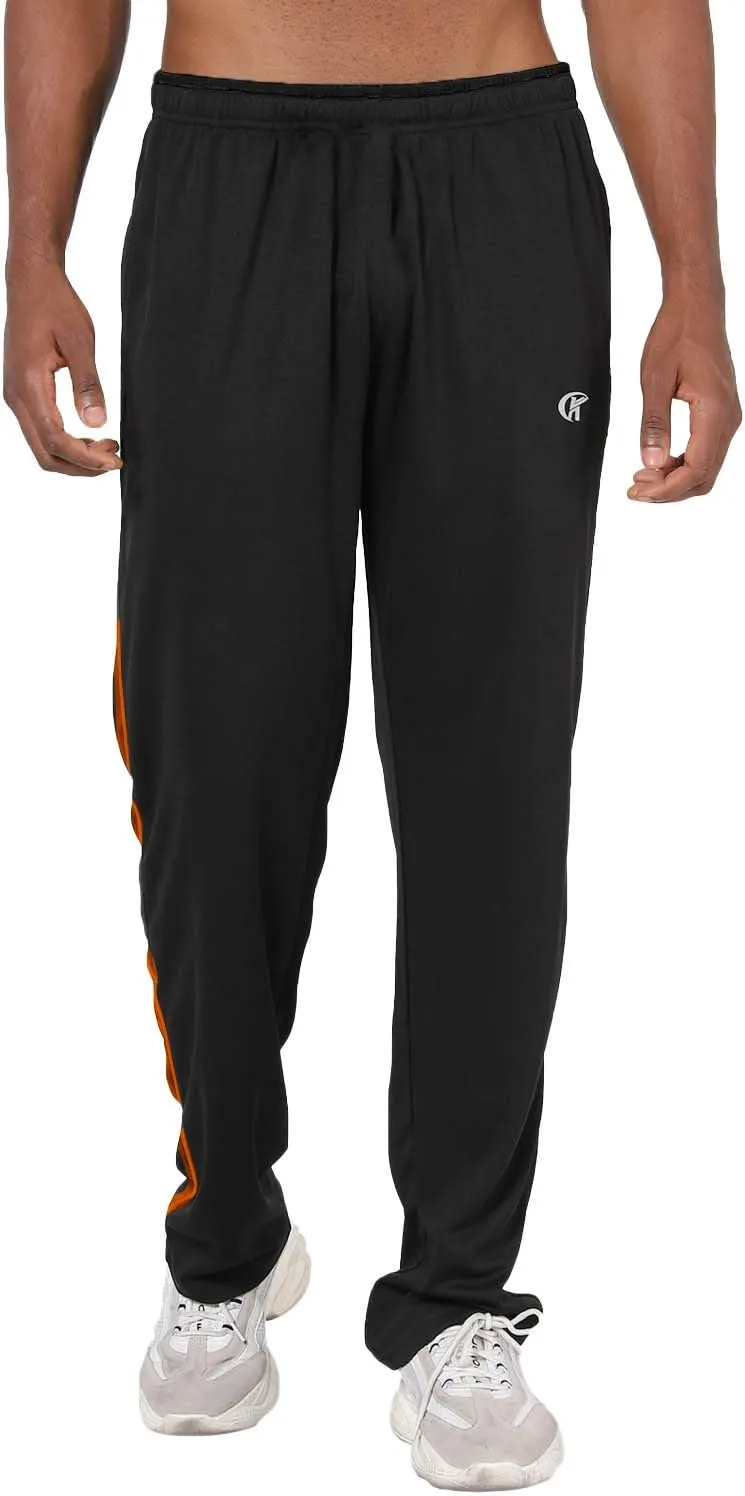 NEIKU Mens Lightweight Sweatpants with Pockets Open Bottom Mesh Athletic Pants for Running