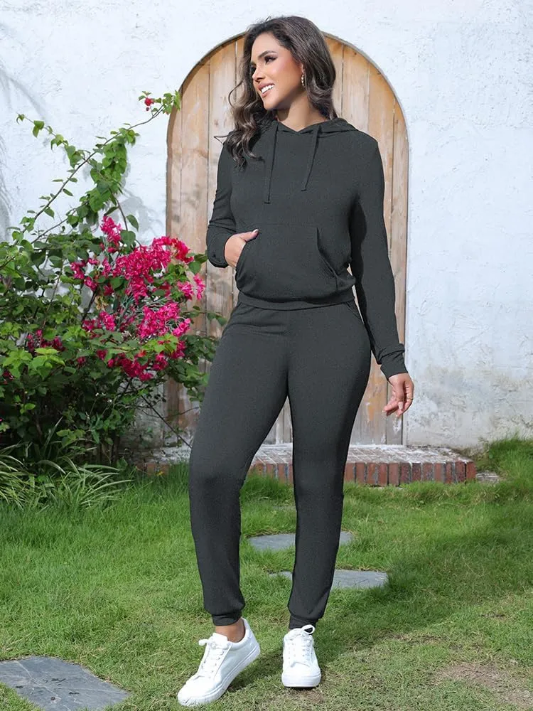 Nimsruc Two Piece Outfits for Women Casual Sweatsuits Set Long Sleeve Hoodie Tracksuit