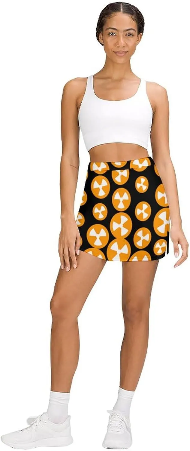 Nuclear Danger Women's Skort Athletic Skirt Golf Skorts A-line Skirts with Built-in Shorts Pockets