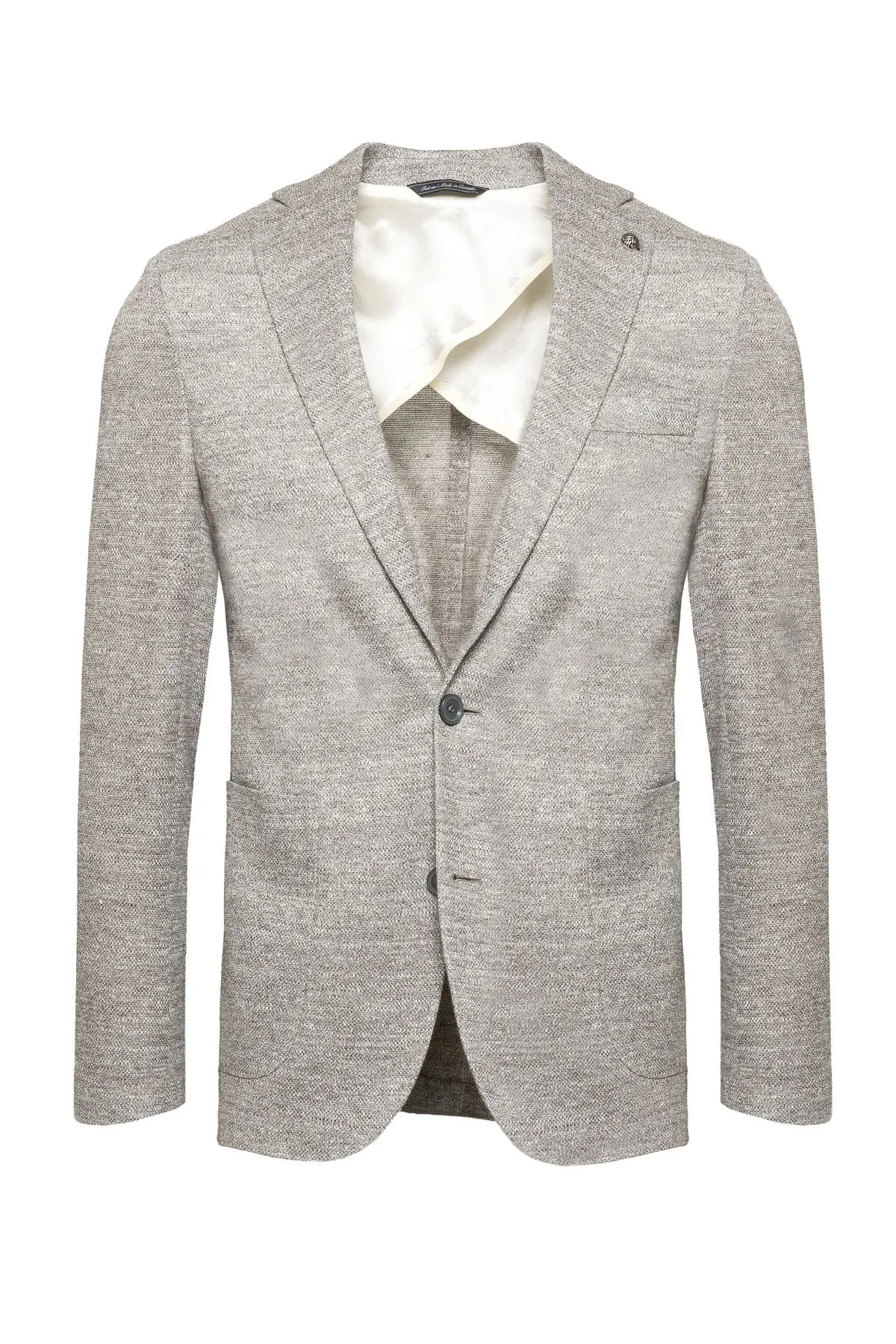 Oatmeal Mouliné Hampton Contemporary Fit Linen Knit Sport Jacket - Jack Victor