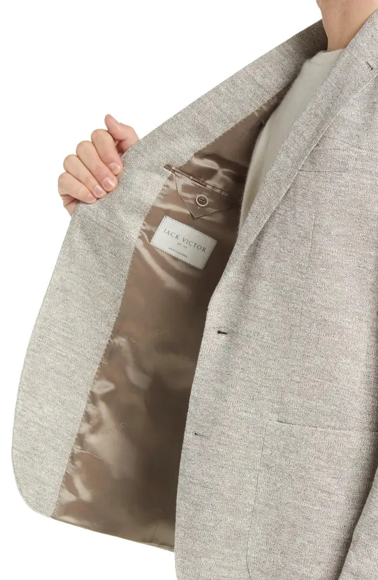 Oatmeal Mouliné Hampton Contemporary Fit Linen Knit Sport Jacket - Jack Victor
