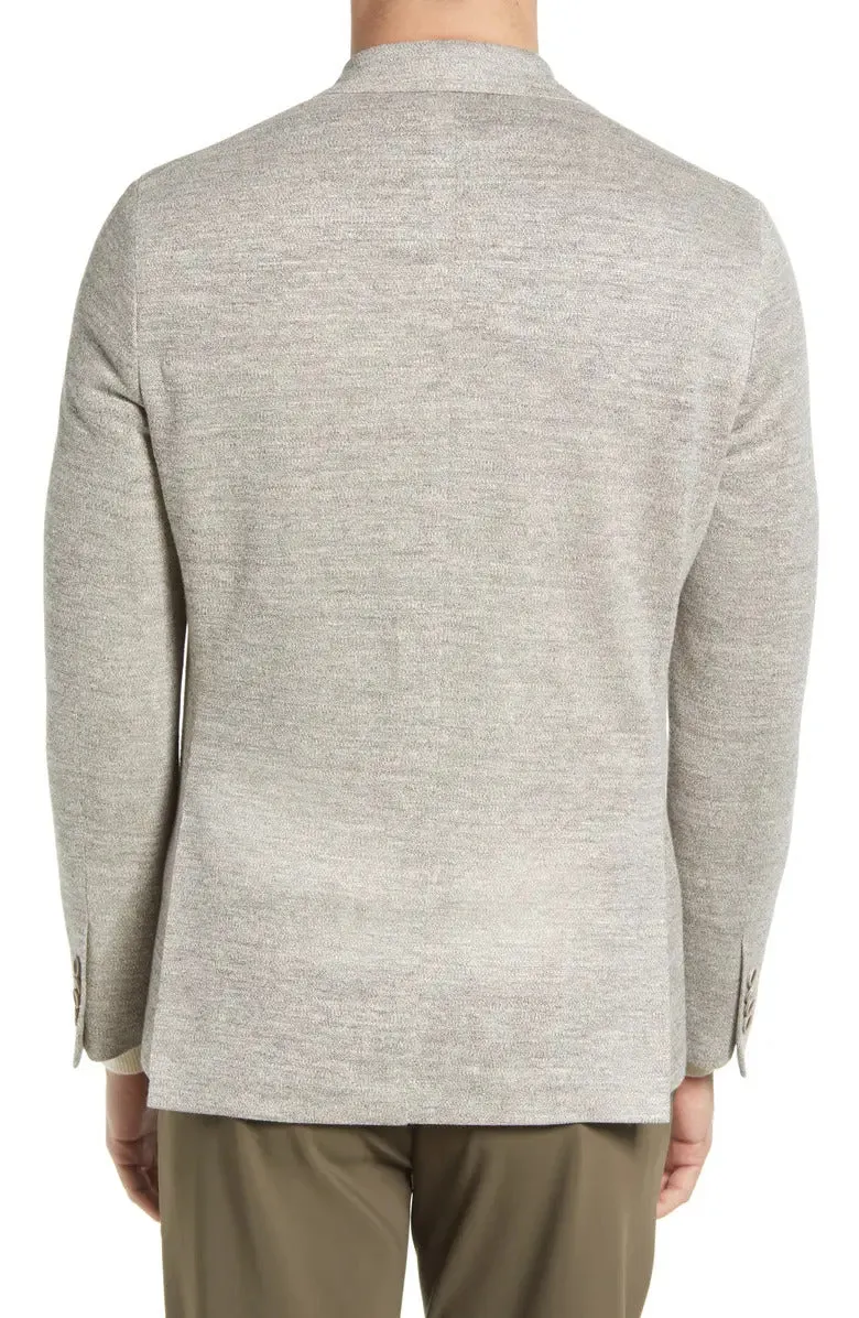 Oatmeal Mouliné Hampton Contemporary Fit Linen Knit Sport Jacket - Jack Victor