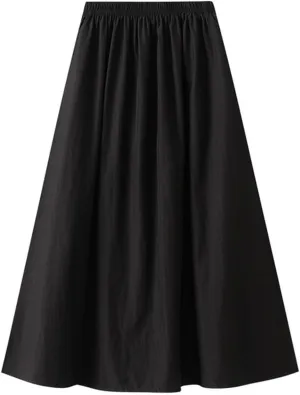Oplxuo Skirts for Women Trendy Midi Skirt High Waisted Boho Beach Casual Pleated A-Line Swing Flowy Long Skirts with Pockets